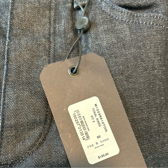 Rag & Bone | Fit 2 - Tonal Rinse Slim Fit Dark Indigo Authentic Stretch Jean 32 - Picture 5 of 13